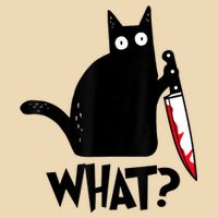 Cat What? Funny Black Cat Murderous Cat With Knife Zip Tote Bag