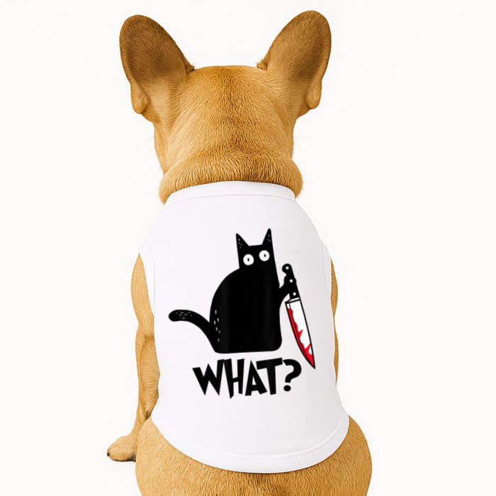 Cat What? Funny Black Cat Murderous Cat With Knife Doggie Tank
