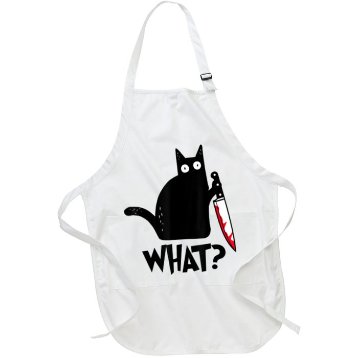 Cat What? Funny Black Cat Murderous Cat With Knife Apron
