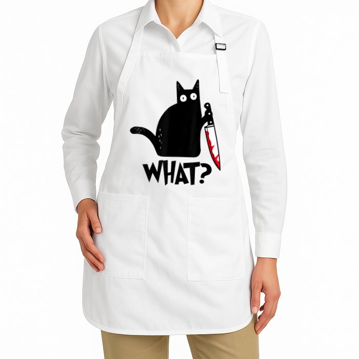 Cat What? Funny Black Cat Murderous Cat With Knife Apron