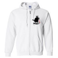 Cat What? Funny Black Cat Murderous Cat With Knife Full Zip Hoodie