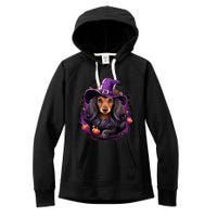 Cute Witch Funny Dachshund Halloween Costume Dog Lover Women's Fleece Hoodie