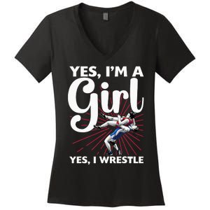 Cool Wrestling For Wrestler Athletes Coach Women's V-Neck T-Shirt