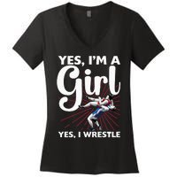 Cool Wrestling For Wrestler Athletes Coach Women's V-Neck T-Shirt