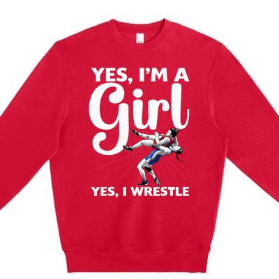 Cool Wrestling For Wrestler Athletes Coach Premium Crewneck Sweatshirt