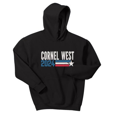 Cornel West For President 2024 Portrait Cornel West Kids Hoodie