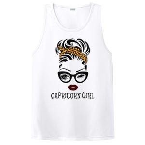 Capricorn  Woman Face Leopard Bandana Wink Eye  PosiCharge Competitor Tank