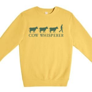 Cow Whisperer Funny Farmer Premium Crewneck Sweatshirt