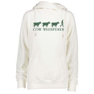 Cow Whisperer Funny Farmer Womens Funnel Neck Pullover Hood