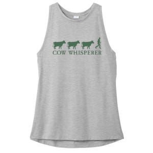 Cow Whisperer Funny Farmer Ladies PosiCharge Tri-Blend Wicking Tank