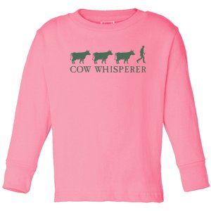 Cow Whisperer Funny Farmer Toddler Long Sleeve Shirt