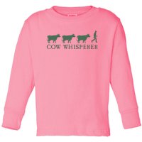 Cow Whisperer Funny Farmer Toddler Long Sleeve Shirt