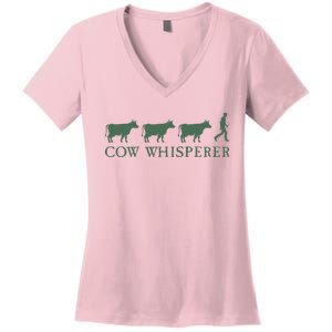 Cow Whisperer Funny Farmer Women's V-Neck T-Shirt