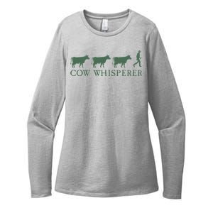 Cow Whisperer Funny Farmer Womens CVC Long Sleeve Shirt