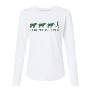 Cow Whisperer Funny Farmer Womens Cotton Relaxed Long Sleeve T-Shirt