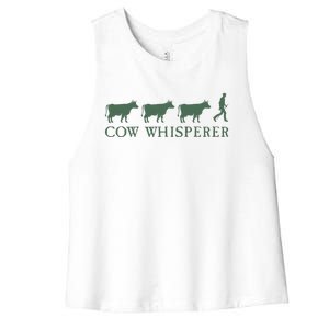 Cow Whisperer Funny Farmer Women's Racerback Cropped Tank