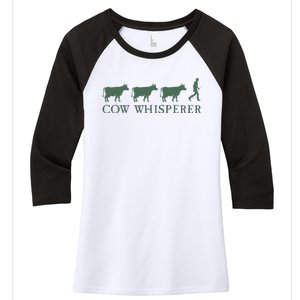 Cow Whisperer Funny Farmer Women's Tri-Blend 3/4-Sleeve Raglan Shirt