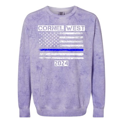 Cornel West For President Cornel West 2024 Colorblast Crewneck Sweatshirt