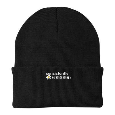 Consistently Winning Flower Designed Knit Cap Winter Beanie