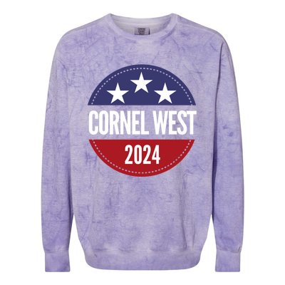 Cornel West For President Cornel West 2024 Colorblast Crewneck Sweatshirt