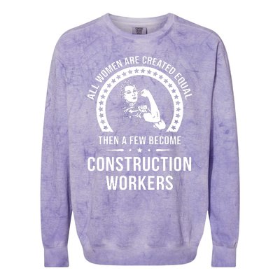 Construction Worker For Women Construction Worker Colorblast Crewneck Sweatshirt