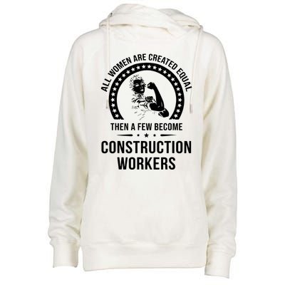 Construction Worker For Women Construction Worker Womens Funnel Neck Pullover Hood