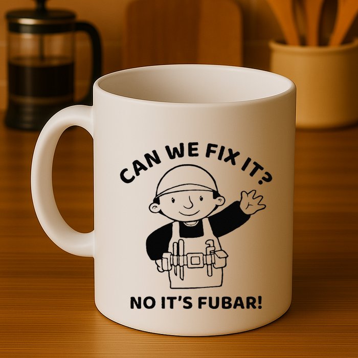Can We Fix It No ItS Fubar! Toolbox Helmet Construction Mug