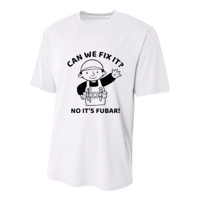 Can We Fix It No ItS Fubar! Toolbox Helmet Construction Youth Performance Sprint T-Shirt