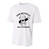 Can We Fix It No ItS Fubar! Toolbox Helmet Construction Youth Performance Sprint T-Shirt