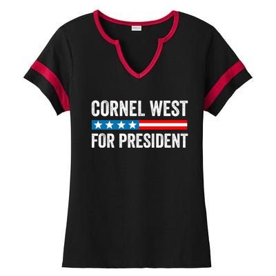 Cornel West For President 2024 Cornel West 2024 Ladies Halftime Notch Neck Tee