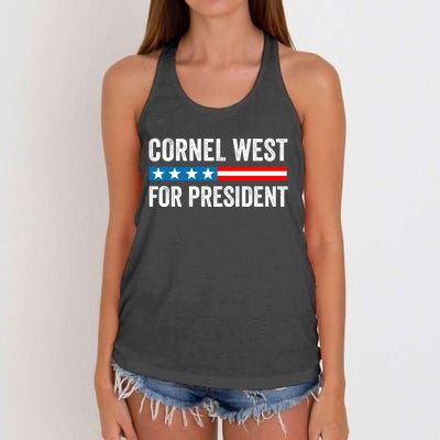 Cornel West For President 2024 Cornel West 2024 Women's Knotted Racerback Tank