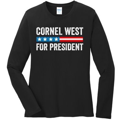 Cornel West For President 2024 Cornel West 2024 Ladies Long Sleeve Shirt