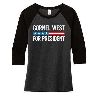 Cornel West For President 2024 Cornel West 2024 Women's Tri-Blend 3/4-Sleeve Raglan Shirt