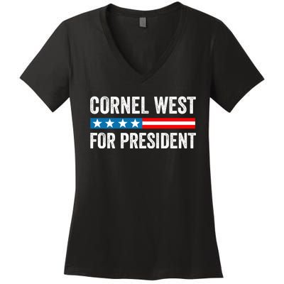 Cornel West For President 2024 Cornel West 2024 Women's V-Neck T-Shirt