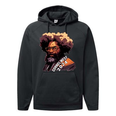 Cornel West For President Cornel West 2024 Performance Fleece Hoodie