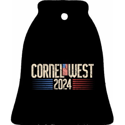 Cornel West For President Cornel West 2024 Ceramic Bell Ornament