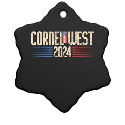 Cornel West For President Cornel West 2024 Ceramic Star Ornament