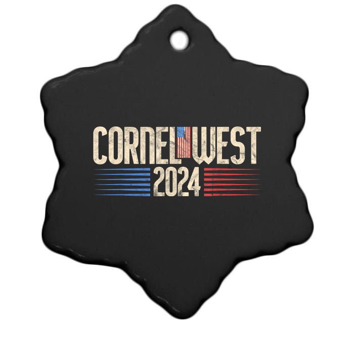 Cornel West For President Cornel West 2024 Ceramic Star Ornament