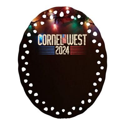 Cornel West For President Cornel West 2024 Ceramic Oval Ornament