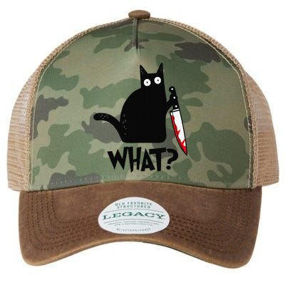 Cat What Funny Black Cat Murderous Cat With Knife Legacy Tie Dye Trucker Hat