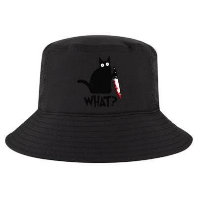 Cat What Funny Black Cat Murderous Cat With Knife Cool Comfort Performance Bucket Hat