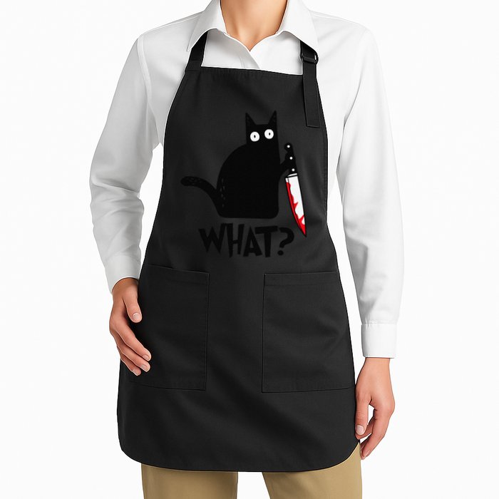Cat What Funny Black Cat Murderous Cat With Knife Apron