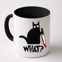 Cat What Funny Black Cat Murderous Cat With Knife Mug