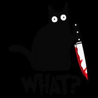 Cat What Funny Black Cat Murderous Cat With Knife 16 in Basic Backpack