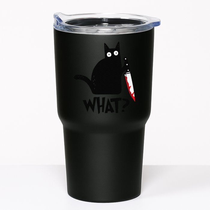 Cat What Funny Black Cat Murderous Cat With Knife Tumbler