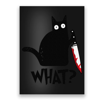 Cat What Funny Black Cat Murderous Cat With Knife Poster