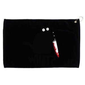 Cat What Funny Black Cat Murderous Cat With Knife Grommeted Golf Towel