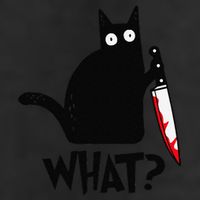 Cat What Funny Black Cat Murderous Cat With Knife Microfiber Hand Towel