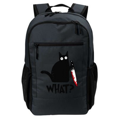 Cat What Funny Black Cat Murderous Cat With Knife Daily Commute Backpack