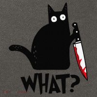 Cat What Funny Black Cat Murderous Cat With Knife Cotton Canvas Backpack